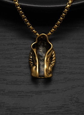 吊坠项链钢暗黑刺客斗篷风衣男