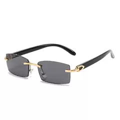 2021 New Boxed Rimless Sunglasses European and American Trend Horn Slitted Glasses Distinctive Jelly Color Sunglasses for Women
