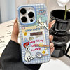 Blue Checkered Label Shopping Bag White Dog Magnetic Case Suitable for iPhone 17 Apple 16 Pro Max Phone Case 15 Creative 14