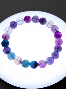 天然萤石手链女生冰透