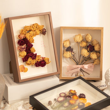 Carefully Selected Hollow Dried Flower Photo Frame DIY Table Rose Immortal Flower Stereo Plant Specimen Handmade Picture Frame Ornaments