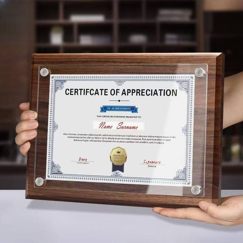 Lace Walnut Color Honor A3 Business License Study Straight Edge Walnut Color Photo Frame Frame