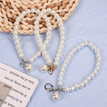DIY Pearl Pendant Small Short Chain Mobile Phone Pendant Glass Pearl Handheld Chain DIY Pearl Small Short Chain Small Fragrant Style
