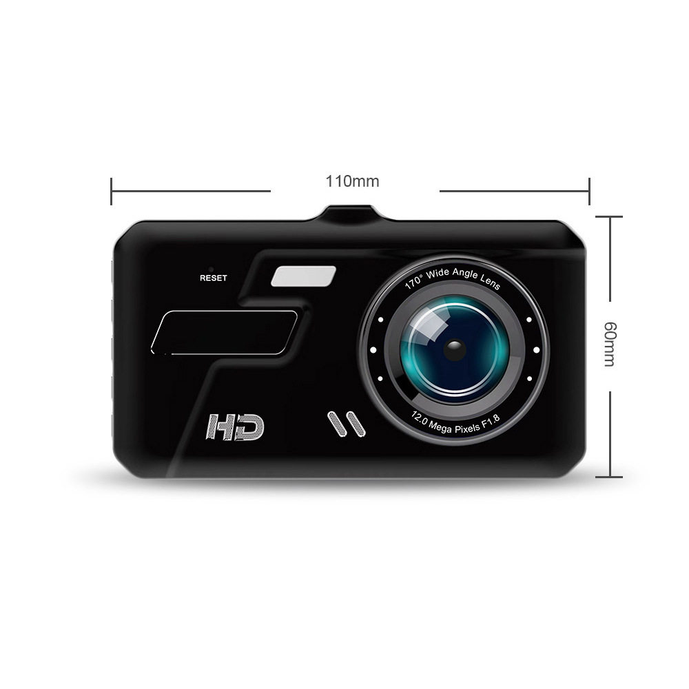 Touch screen 4-inch driving recorder HD Dual lens 1080P front and rear video car DVR with reversing image