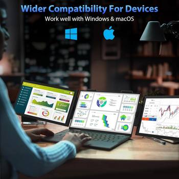 14-inch dual-screen portable display notebook expansion screen stock trading multi-screen folding peripheral sub-screen multi-function