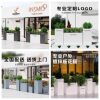 Outdoor wrought iron metal flower box combination outdoor commercial plaza external pendulum fence partition stainless steel flower trough