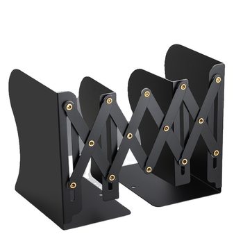 Retractable Metal Bookend with Pen Holder Bookshelf Desktop Book Folding Fixed Book Storage Rack Integrated Baffle Book