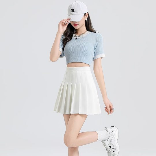 high quality White Pleated Skirt Women's Summer 2025 New A- line JK Skirt High-end Slim Look Small Skirt