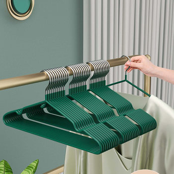 Non-slip Dip Plastic Clothes Hanger Dormitory Drying Clothes Adult Clothes Hanger Thick Stainless Steel Clothes Bracing Seamless Clothes Hanger Clothes Rack