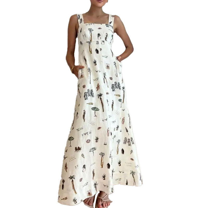Spring Womens Dress Sleeveless Tie Back Floral Print Flared Hem Casual or Party Wear Wholesale Available
