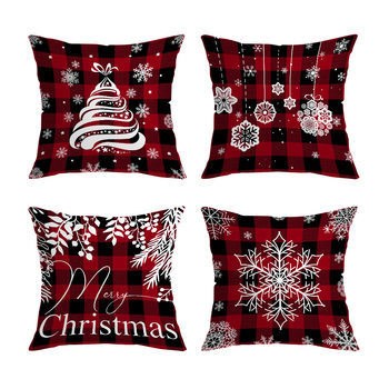 New Cross-border Hot Sale Christmas Home Printed Decorative Pillow Cushion Cover Sofa Bedroom Living Room Pillow Cover