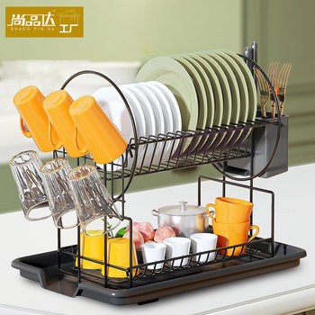 Kitchen Large-Capacity Dish Rack Drain Rack Dish Drain Storage Rack Above the Sink