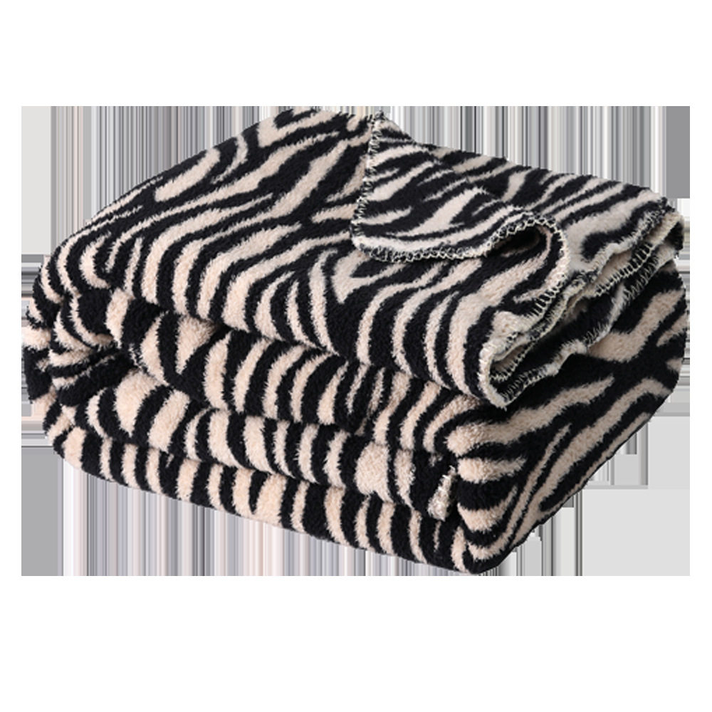 Zebra Pattern Blanket Scandinavian Style Sofa Blanket Office Nap Blanket Lunch Break Blanket High-End Autumn and Winter