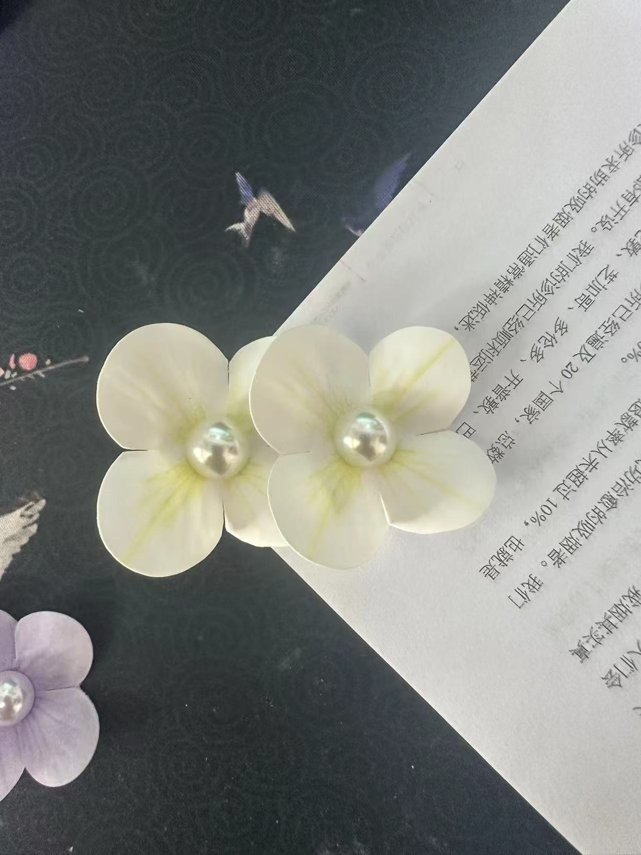发卡刘海网纱大森系欧根纱花朵发夹女高颜值超仙ins风边夹春夏度