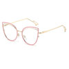 European and American Cat-Eye Hollow Glasses Frame Cross-Border Trendy Metal Spring Legs Anti-Blue Light Glasses Can Be Matched with Myopia Glasses Frames
