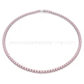Buckle-full diamond white gold and pink diamond necklace