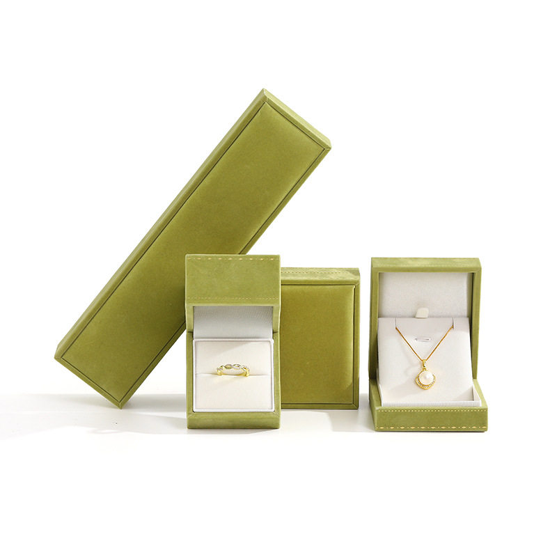 Right Angle Lace Bronzing Flannel Jewelry Box LED Light Ring Pendant Box Luminous Bracelet Bracelet Jewelry Packaging Box