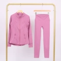 Velvet pink jacket and cropped pants suit