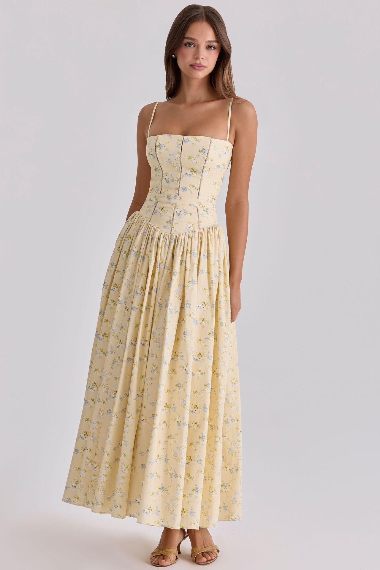 Floral Slip Dress Elegant Slim Fit Soft Fabric Perfect for Spring Summer Occasions Wholesale Available