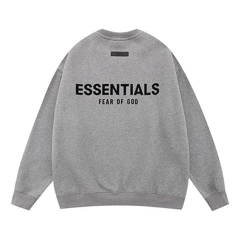 新款FEAR OF GOD ESSENTIALS植绒字母男女休闲宽松加绒连帽卫衣潮