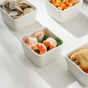 Restaurant White Ceramic Bowl Dried Fruit Plate Snack Nut Snack Snack Candy Fruit Fries Seasoning Dip Bowl