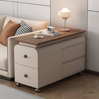 Sofa Side Cabinet, Movable Side Table, Living Room Storage Rack, Storage Cabinet, Antique Style Sofa, Small Coffee Table, Light Luxury and High-End Feel