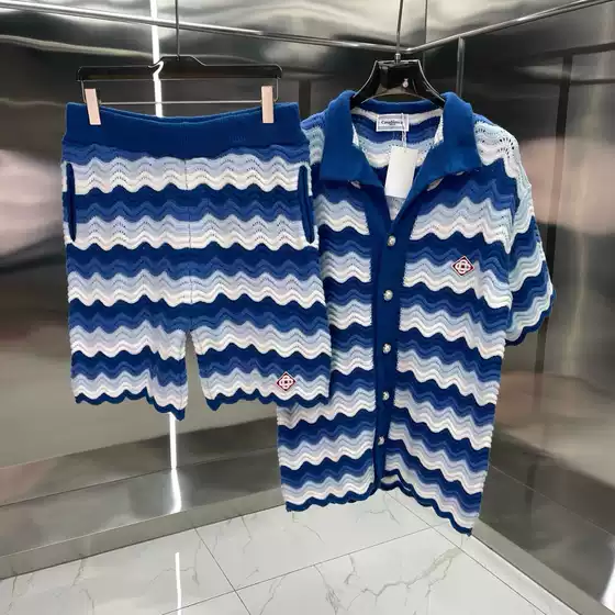 Fashion European Goods Ca Casa Short-Sleeve Shirt Knitwear in Stock Cross-Border European and American Fashion Set in Stock Foreign Trade