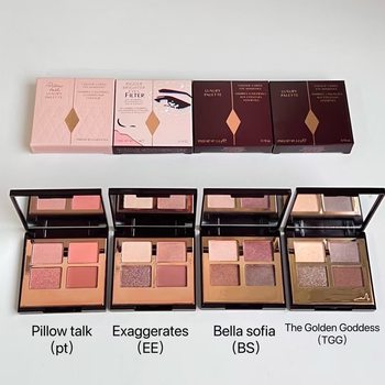Foreign Trade Cross-Border Makeup C/T Four-Color Eye Shadow Palette Pillow Talk Pink Brown Sequin 5.2g Highlight Palette