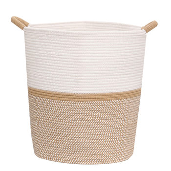 Customized wholesale storage basket cotton thread woven handle book storage basket underwear storage box flat source manufacturer