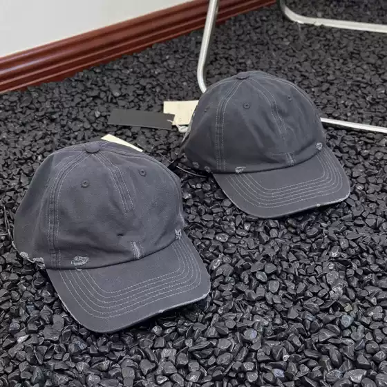 Heavy-Duty Distressed P1E X O@K Collaboration Model, Washed and Vintage-Style High Street Baseball Cap, Sunshade Cap, Trendy