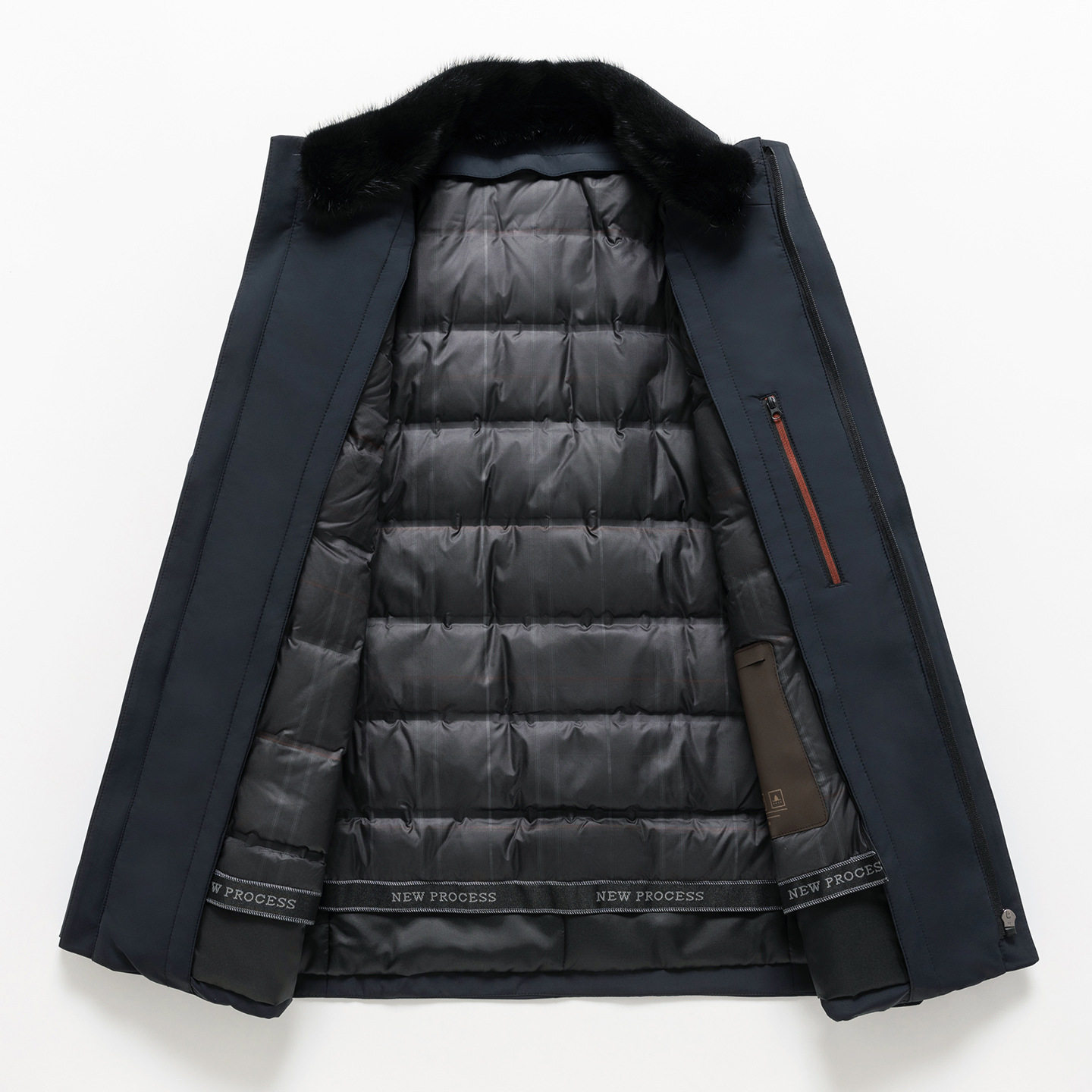 [90% Goose down + Mink Fur Collar] Detachable Liner for Middle-Aged and Elderly Business Casual Thickeneded Goose down Jacket