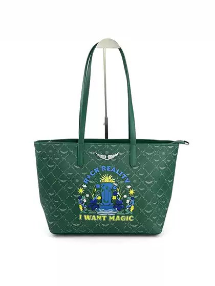 2025 New Cross-Border Fashion Tote Bag for Women, Large Capacity Wing-Shaped Rhinestone Shoulder Bag, Versatile Commuter Bag