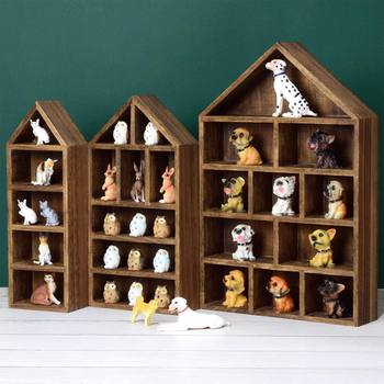 Figure Display Rack Wooden Wall-Mounted Toy Figure Storage Rack Simple Solid Wood Eye Shadow Rack Wall-Mounted Display Cabinet