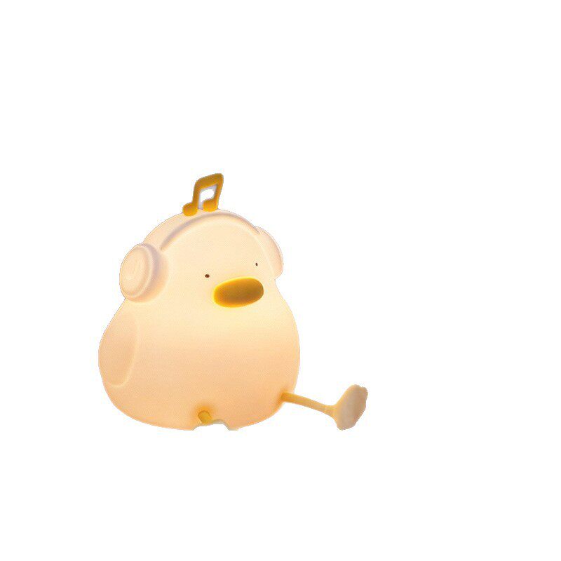 Cross-Border Popular Music Duck Night Light Silicone Pat Lamp Bedside Night Light Eye Protection Lamp Atmosphere Lamp Creative Table Lamp