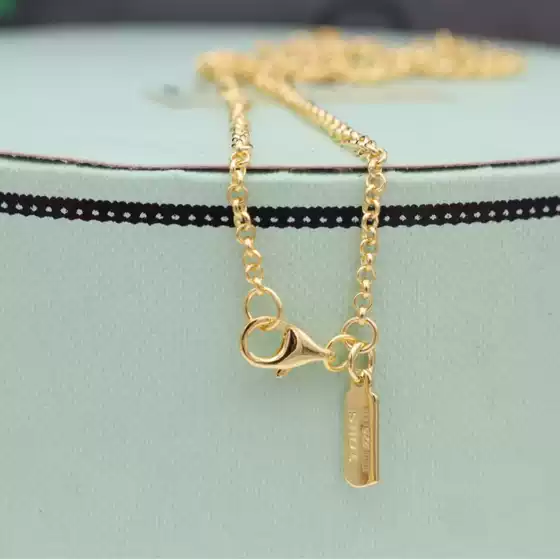 Minimalist Bear, S925 Silver Plated with 18K Gold, Niche Elegant Temperament European and American Cross-Border Versatile Silver Necklace Plain