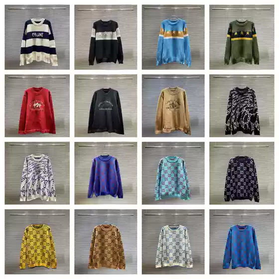 High-Quality Trendy Brand Classic Letter Logo Long-Sleeved Loose Casual Knitwear Knitwear Cross-Border