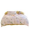 New Light Luxury Cartoon Print Four-Piece Set Thickened Brushed Quilt Cover Bed Sheetss Student Dormitory Three-Piece Simple Bedding Set