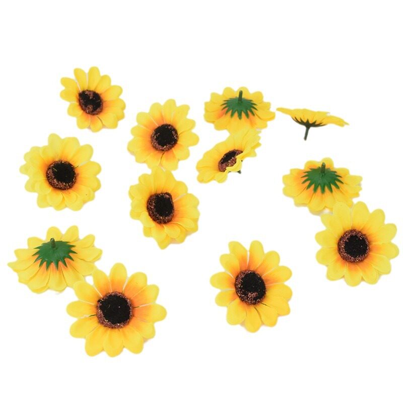 批发DIY仿真花 手工太阳花向日葵 绢花布花菊花向阳花假花花头