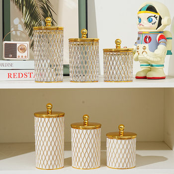 Transparent Rhombus Pattern Plastic Sealed Jar Food-Grade Kitchen Moisture-Proof Storage Jar with Lid Tea Grains Snacks