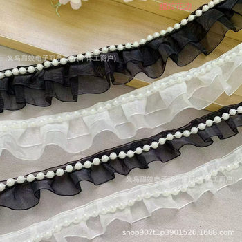Pearl Edge Snow Gauze with Pleated Lace DIY Skirt Clothes Pain Bag Decorative Accessories