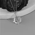 Compass pendant necklace 50cm+5cm (black diamond)