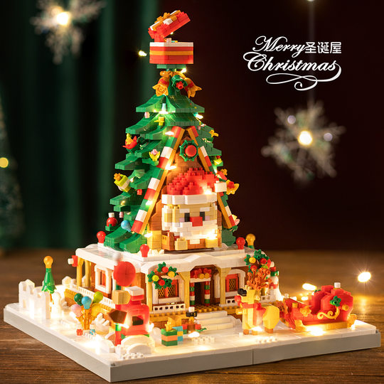Compatible with Lego Santa Toy Children's Educational Assembled Christmas Tree Christmas Gifts for Boys and Girls