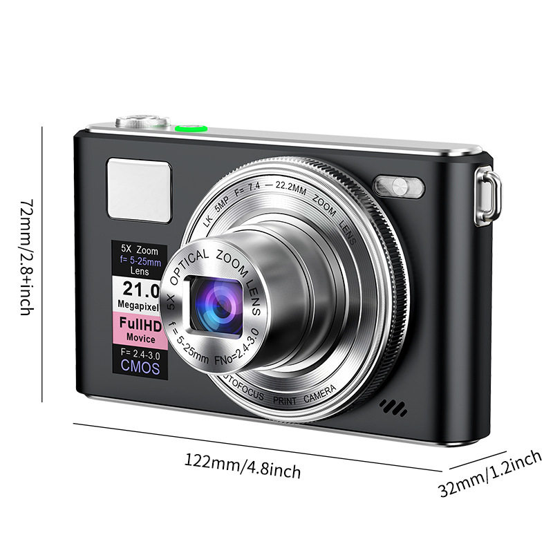 Cross-Border 5K High-Definition Digital Camera with Telescopic Lens for Home Use, Anti-Shake Shooting, 5X Optical Zoom Mirrorless Camera
