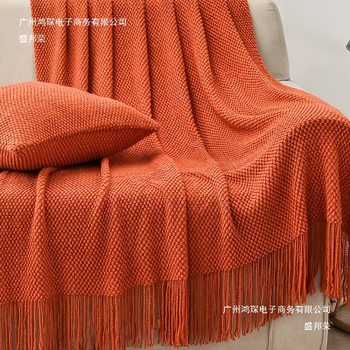 Factory Direct Sales Sofa Blanket Office Nap Shawl Air Conditioning Cover Blanket B&B Bedside Towel Knitted Bed Flag Decoration