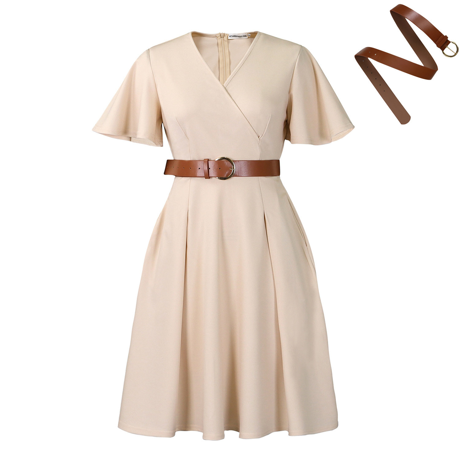 Summer Womens A Line Dress V Neck Bell Sleeves Casual Style Perfect for Everyday Wear Wholesale Available