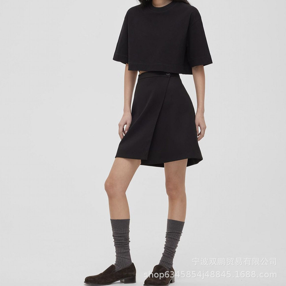 Womens Short Sleeve T Shirt Solid Color Y2K Style Cotton Fabric Casual Spring Summer Wear Wholesale Available
