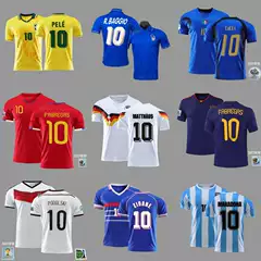 Football Uniforms, Past World Cup Champions, National Team Uniforms, Zidane, Beckham, Ronaldo, Messi Jerseys