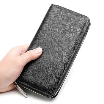 Cross-Border New Japan Amazon Genuine Leather Long Women's Wallet Men's Cowhide Clutch Bag Dropshipping