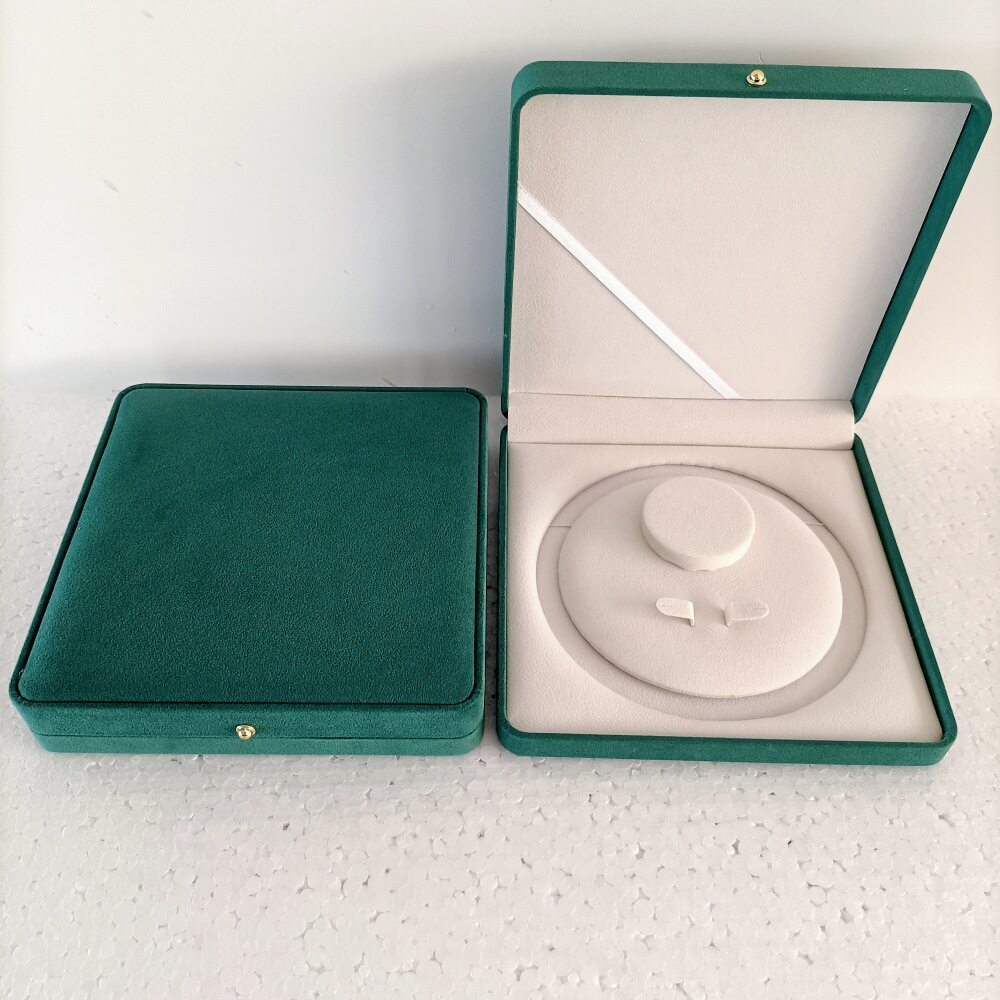 New Pearl Necklace Box High-grade Pearl Fleece Round Heart Three-piece Set Mother Chain Jewelry Packaging Box in stock Wholesale