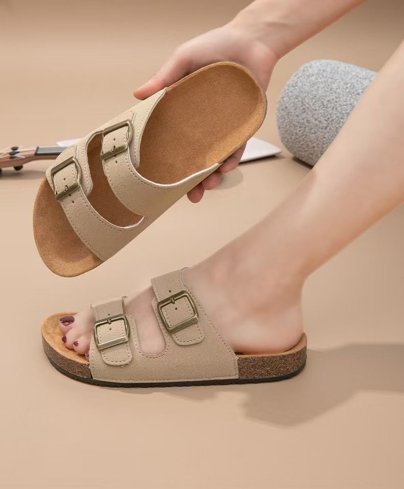 New Summer Fashionable Buckle Leather Bocon Flat Beach Casual Sandals and Slippers for Men and Women Half Slippers Thick Bottom Outer 25 O1CN01r7ELpo1knTdNBsTv9 !!2218424454728 0 cib